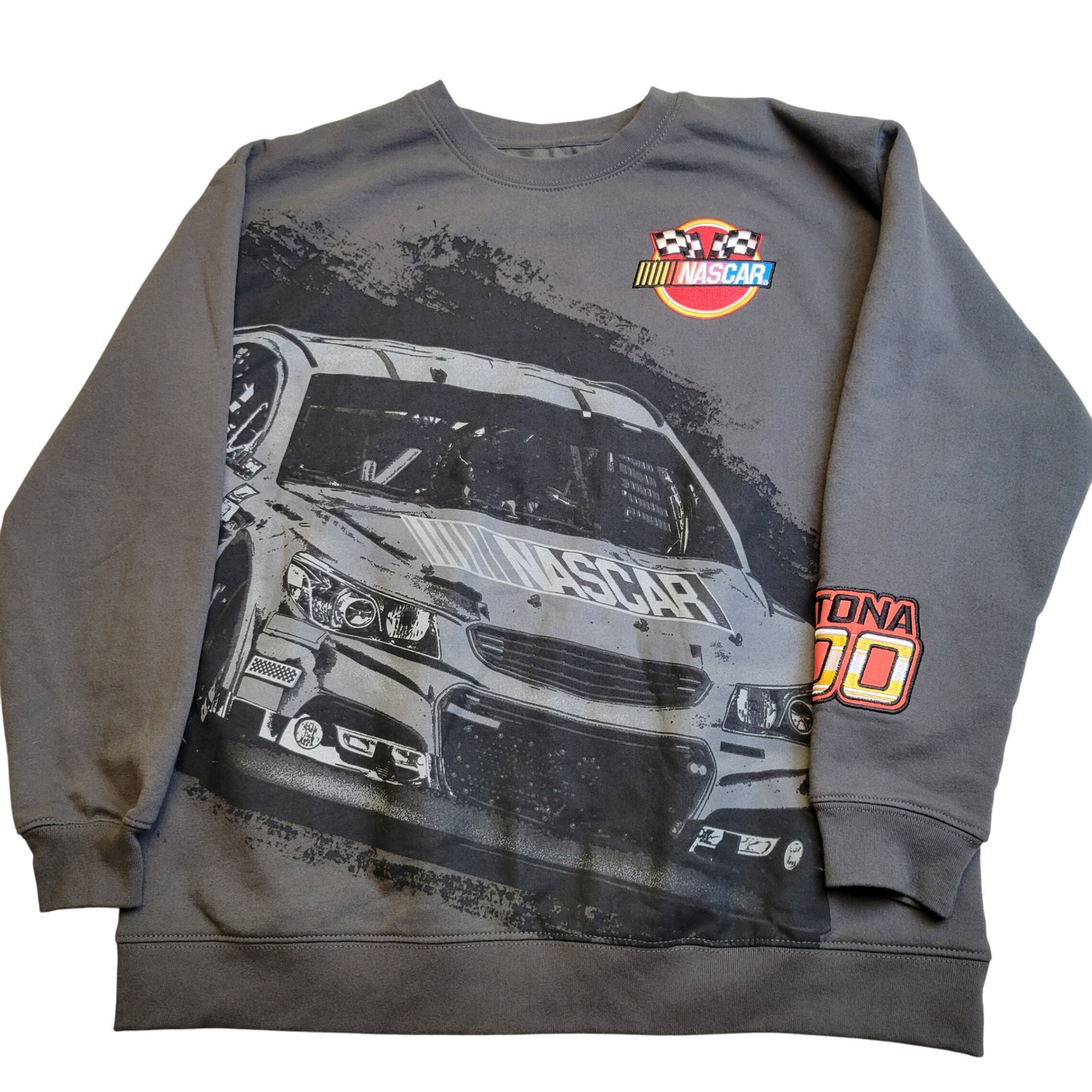 Nascar Daytona 500 Sweatshirt Large Grey Graphic Print Nascar Daytona 500 Sweatshirt Large Grey Graphic Print